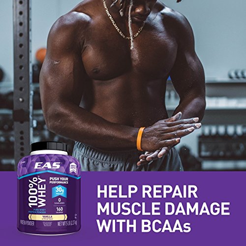 EAS 100% Pure Whey Protein Powder, Vanilla, 5 LB, 30 Grams of Whey Protein Per Serving (Packaging May Vary)