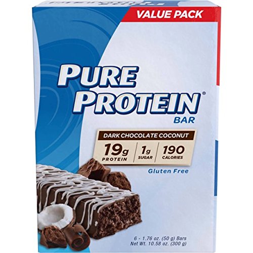 Pure Protein High Protein Bars, Dark Chocolate Coconut, 1.76 Ounce, 6 Count (Pack of 4)