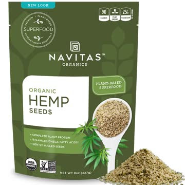 Navitas Organics Organic Raw Hemp Seeds Bag, 15 Servings — Organic, Non-GMO, Low Temp-Hulled, Gluten-Free, 8 Ounce (Pack of 1)