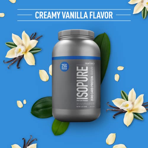 Isopure Protein Powder, Creamy Vanilla Whey Isolate with Vitamin C & Zinc for Immune Support, 25g Protein, Zero Carb & Keto Friendly, 44 Servings, 3 Pounds (Packaging May Vary)