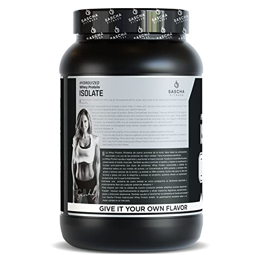 SASCHA FITNESS Hydrolyzed Whey Protein Isolate,100% Grass-Fed (2 Pounds, All) (Unflavored)