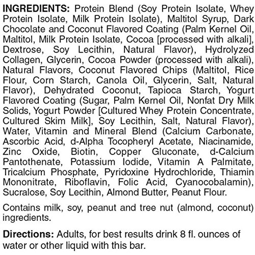 Pure Protein High Protein Bars, Dark Chocolate Coconut, 1.76 Ounce, 6 Count (Pack of 4)