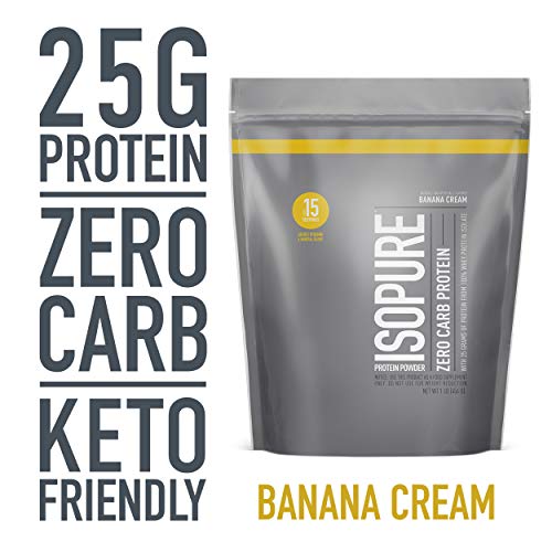 Isopure Zero Carb, Vitamin C and Zinc for Immune Support, 25g Protein, Keto Friendly Protein Powder, 100% Whey Protein Isolate, Flavor: Banana Cream, 1 Pound (Packaging May Vary)