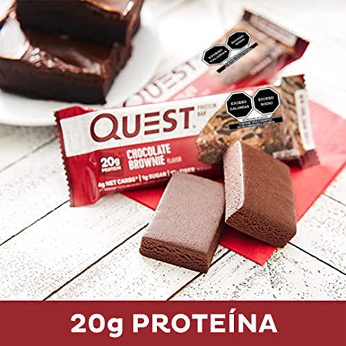 Quest Nutrition Chocolate Brownie Protein Bars, High Protein, Low Carb, Gluten Free, Keto Friendly, 12 Count