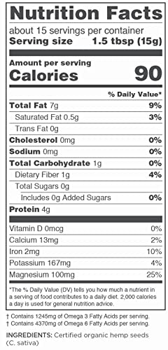 Navitas Organics Organic Raw Hemp Seeds Bag, 15 Servings — Organic, Non-GMO, Low Temp-Hulled, Gluten-Free, 8 Ounce (Pack of 1)