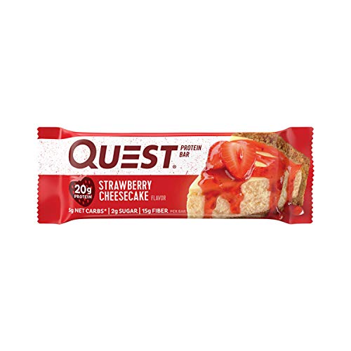 Quest Nutrition Strawberry Cheesecake Protein Bar, High Protein, Low Carb, Gluten Free, Keto Friendly, 12 Count