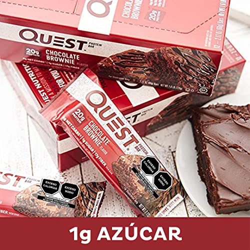 Quest Nutrition Chocolate Brownie Protein Bars, High Protein, Low Carb, Gluten Free, Keto Friendly, 12 Count