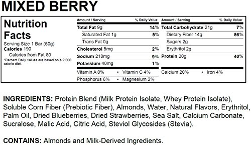 Quest Nutrition Protein Bar, Fruit Lovers Variety Pack, 5 Flavors, 20-21g Protein, 4-7g Net Carbs, 170-200 Cals, High Protein Bars, Low Carb Bars, Gluten Free, Soy Free, 2.1 oz Bar, 12 Count