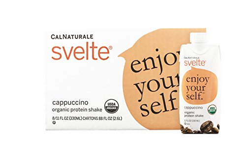 Svelte Organic Protein Shake, Cappuccino, 11 Fl Oz (Pack of 8)