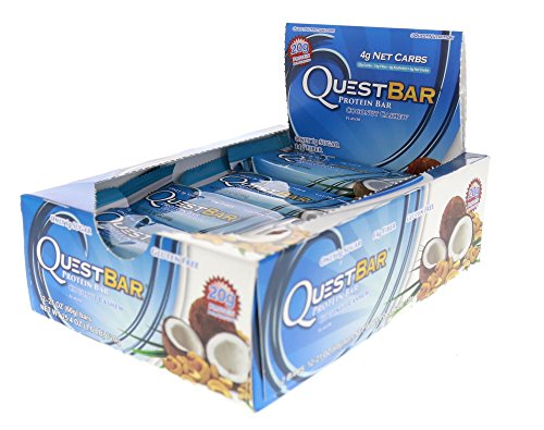 Quest Nutrition Protein Bar, Coconut Cashew, 20g Protein, High Protein Bars, Low Carb Bars, Gluten Free, Soy Free, 2.1 oz Bar, 12 Count, Packaging May Vary