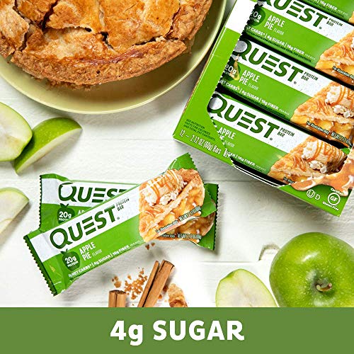 Quest Nutrition Apple Pie Protein Bar, High Protein, Low Carb, Gluten Free, Soy Free, Keto Friendly, 12 Count