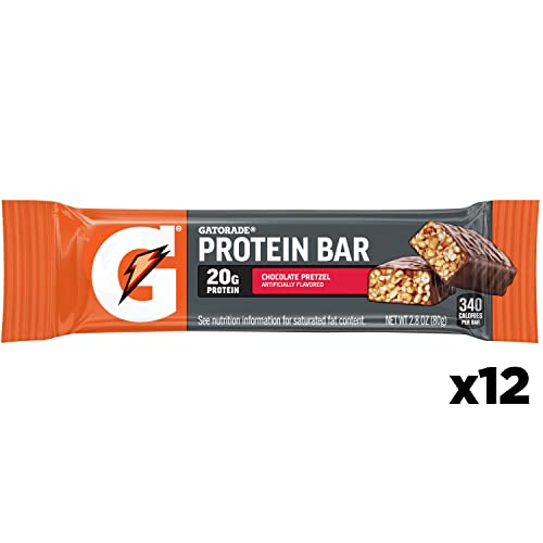 Gatorade Chocolate Pretzel Whey Protein Bars, 20g Protein