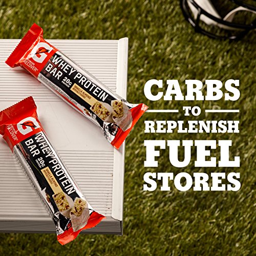 Gatorade Whey Protein Bars, Vanilla Almond, 2.8 oz bars (Pack of 12, 20g of protein per bar)