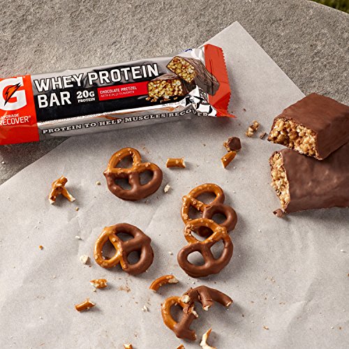 Gatorade Chocolate Pretzel Whey Protein Bars, 20g Protein
