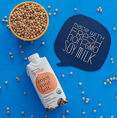 Svelte Organic Protein Shake, Cappuccino, 11 Fl Oz (Pack of 8)