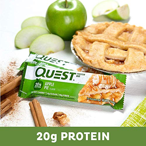 Quest Nutrition Apple Pie Protein Bar, High Protein, Low Carb, Gluten Free, Soy Free, Keto Friendly, 12 Count