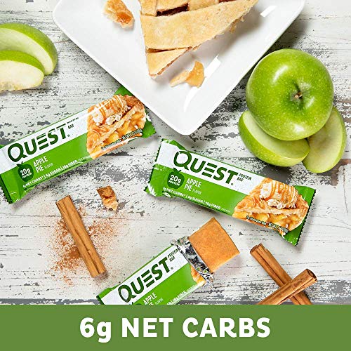 Quest Nutrition Apple Pie Protein Bar, High Protein, Low Carb, Gluten Free, Soy Free, Keto Friendly, 12 Count