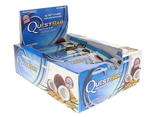 Quest Nutrition Protein Bar, Coconut Cashew, 20g Protein, High Protein Bars, Low Carb Bars, Gluten Free, Soy Free, 2.1 oz Bar, 12 Count, Packaging May Vary