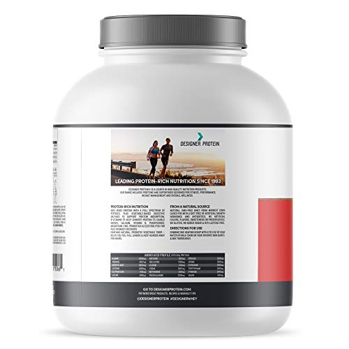 Designer Whey Natural Protein Powder, Summer Strawberry, 4 Lb, Non GMO, No Artificial Flavors, Sweeteners, Colors, or Preservatives, Made in USA