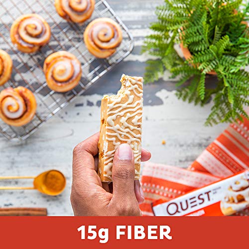 Quest Nutrition Cinnamon Roll Protein Bar, High Protein, Low Carb, Gluten Free, Keto Friendly, 12 Count