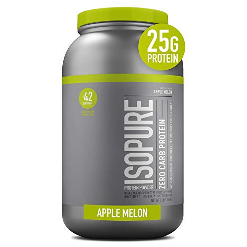 Isopure Whey Isolate Protein Powder with Vitamin C & Zinc for Immune Support, 25g Protein, Zero Carb & Keto Friendly, Flavor: Apple Melon, 3 Pounds (Packaging May Vary)