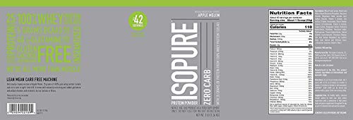 Isopure Whey Isolate Protein Powder with Vitamin C & Zinc for Immune Support, 25g Protein, Zero Carb & Keto Friendly, Flavor: Apple Melon, 3 Pounds (Packaging May Vary)