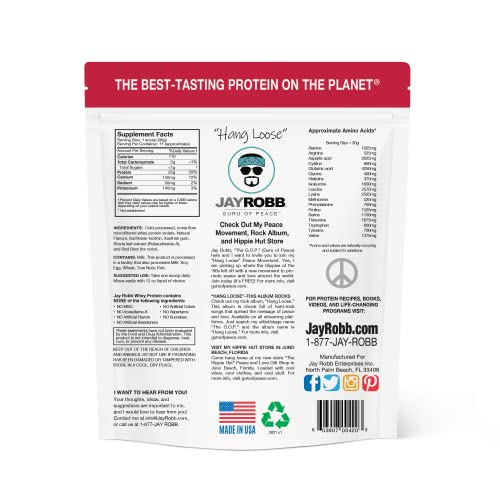 Jay Robb - Grass-Fed Whey Protein Isolate Powder, Outrageously Delicious, Strawberry, 11 Servings (12 oz)