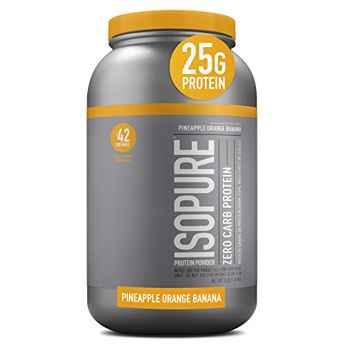 Isopure Whey Isolate Protein Powder with Vitamin C & Zinc for Immune Support, 25g Protein, Zero Carb & Keto Friendly, Flavor: Pineapple Orange Banana, 3 Pounds (Packaging May Vary)
