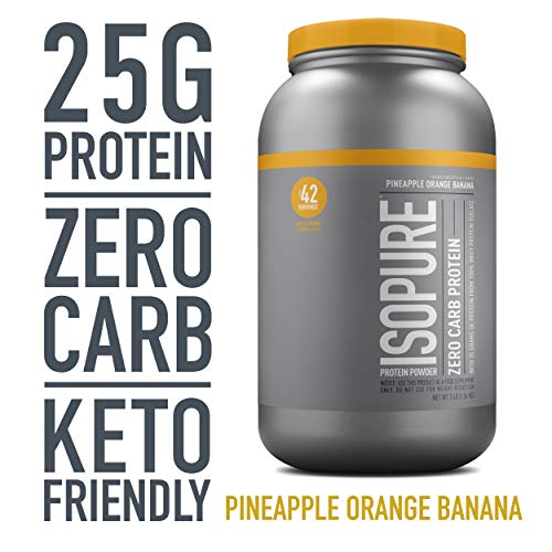 Isopure Whey Isolate Protein Powder with Vitamin C & Zinc for Immune Support, 25g Protein, Zero Carb & Keto Friendly, Flavor: Pineapple Orange Banana, 3 Pounds (Packaging May Vary)