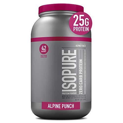 Isopure Whey Isolate Protein Powder with Vitamin C & Zinc for Immune Support, 25g Protein, Zero Carb & Keto Friendly, Flavor: Alpine Punch, 3 Pounds (Packaging May Vary)