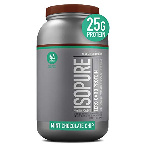 Isopure Whey Isolate Protein Powder with Vitamin C & Zinc for Immune Support, 25g Protein, Zero Carb & Keto Friendly, Flavor: Mint Chocolate Chip, 3 Pounds (Packaging May Vary)