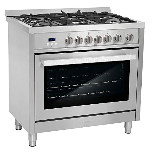 COSMO 36" Gas Range with 5 Burners and Oven