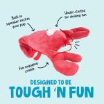 goDog Plush Lobster Squeaky Toy for Dogs