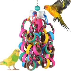 Colorful Foraging Chewy Rings for Small Birds