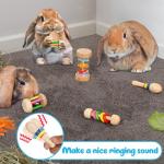 Colorful Wooden Bunny & Small Animal Toys Set