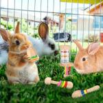 Colorful Wooden Bunny & Small Animal Toys Set