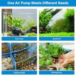 Quiet Adjustable Aquarium Air Pump with Dual Outlets