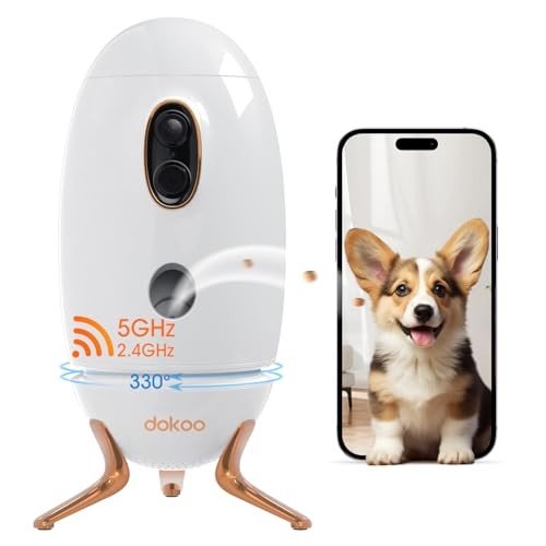 Dog Camera with Treat Dispenser and Night Vision