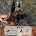 Waterproof AirTag Tactical Dog Collar for Large Dogs
