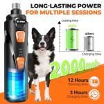 Whisper Quiet Dog Nail Grinder with LED Light