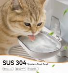 Wireless Cat Water Fountain with Stainless Steel Bowl