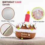 Lilfrd Plush Birthday Cake Toy for Dogs