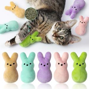 Colorful Bunny Catnip Toys for Indoor Cats