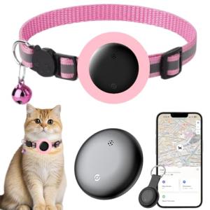 Pink Cat Tracker Collar with Finder Tag for iOS