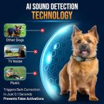 Barez Smart Bark Collar with Rechargeable AI Detection