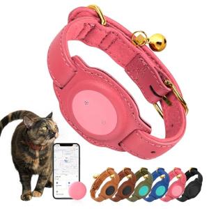 GPS Cat Tracker with Leather Collar, No Monthly Fee