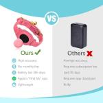 GPS Cat Tracker with Leather Collar, No Monthly Fee