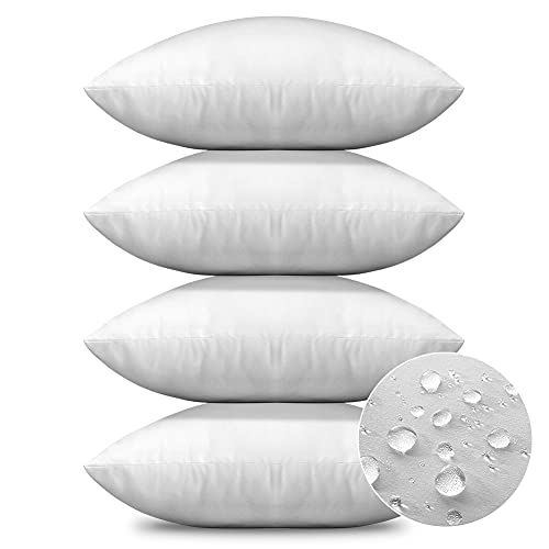 Outdoor Waterproof 18x18 Inch Pillow Inserts - Set of 4
