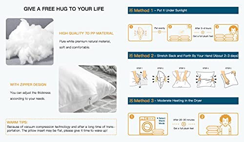 Outdoor Waterproof 18x18 Inch Pillow Inserts - Set of 4