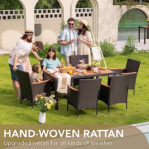 Devoko 7-Piece Outdoor Dining Set with Rattan